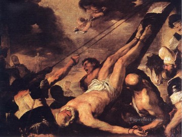 Crucifixión de San Pedro Luca Giordano religioso cristiano Pinturas al óleo